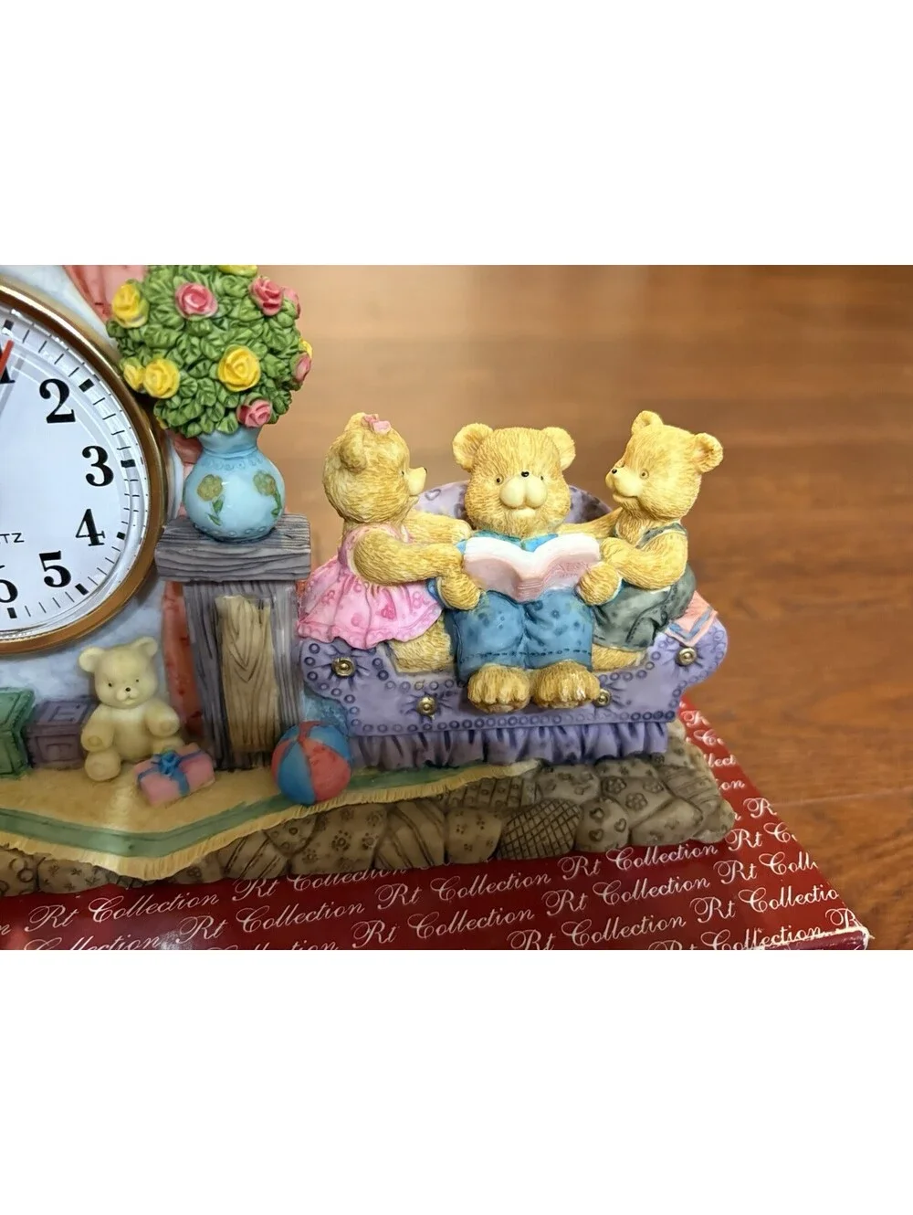 Teddy bear Mantle Clock New Battery Fitted Vgc Storytime Bears 9.5x5.5